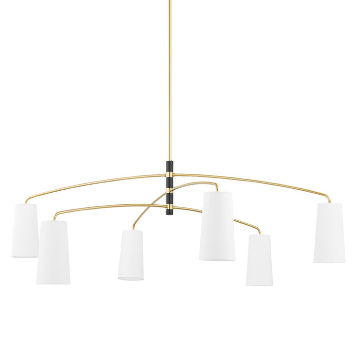 Mitzi H612806-AGB/SBK Six Light Chandelier, Aged Brass/Soft Black