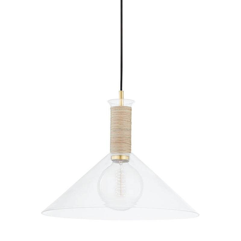 Mitzi H622701L-AGB One Light Pendant, Aged Brass