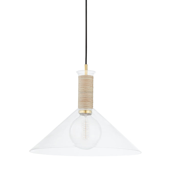 Mitzi H622701L-AGB One Light Pendant, Aged Brass