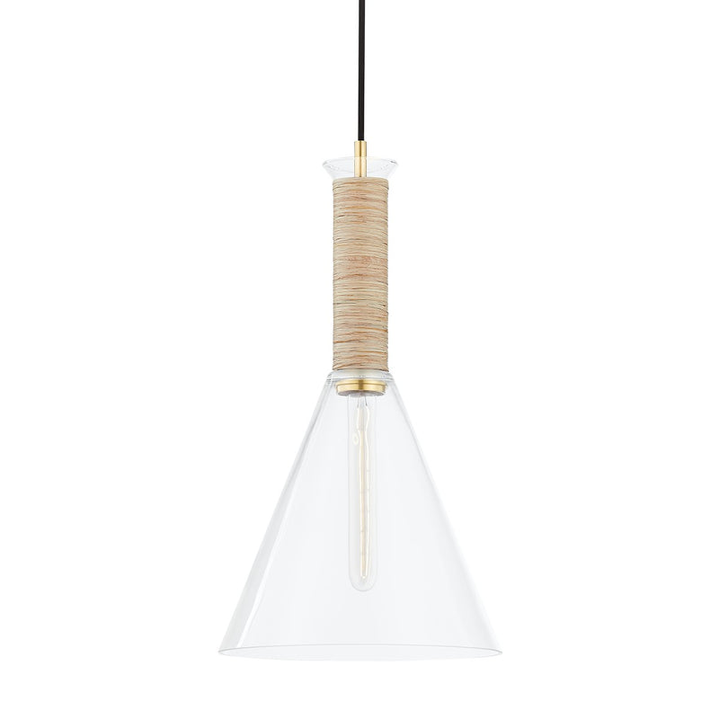 Mitzi H622701S-AGB One Light Pendant, Aged Brass