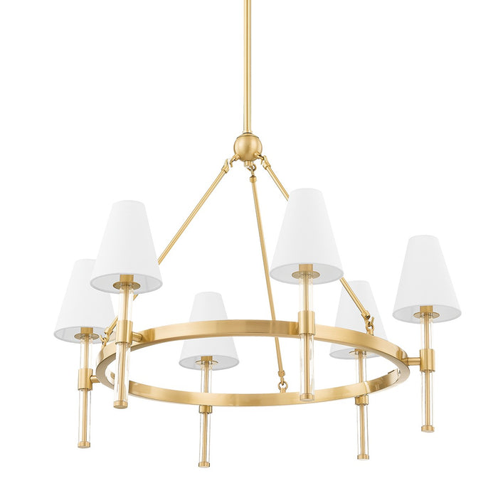 Mitzi H630806-AGB Six Light Chandelier, Aged Brass