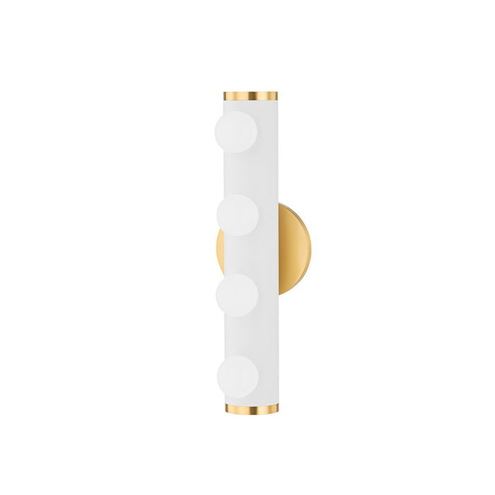 Mitzi H631304-AGB/TWH Four Light Bath and Vanity, Aged Brass