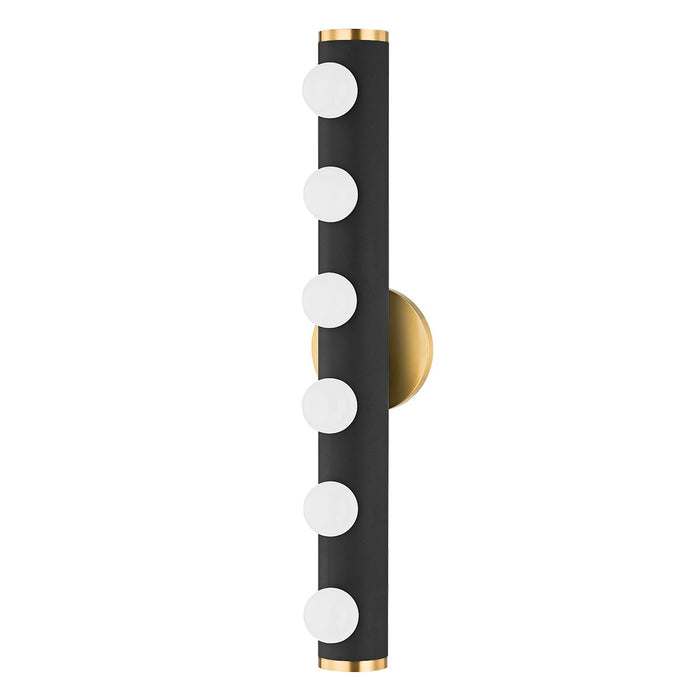 Mitzi H631306-AGB/TBK Six Light Bath and Vanity, Aged Brass
