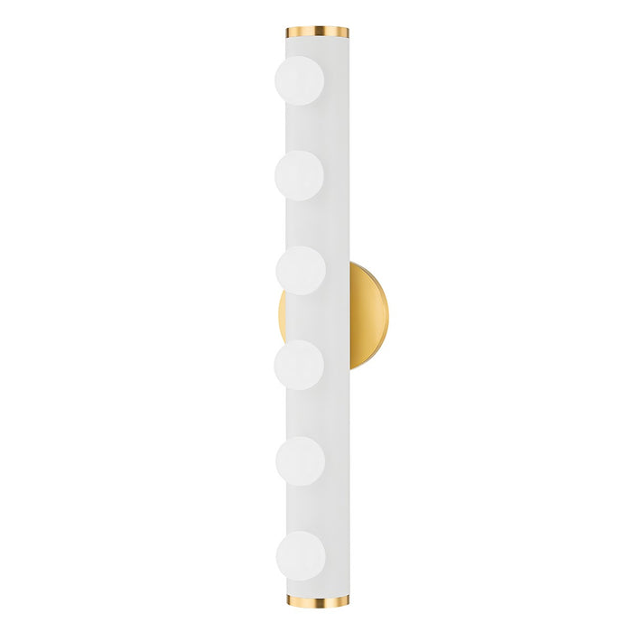 Mitzi H631306-AGB/TWH Six Light Bath and Vanity, Aged Brass/Textured White