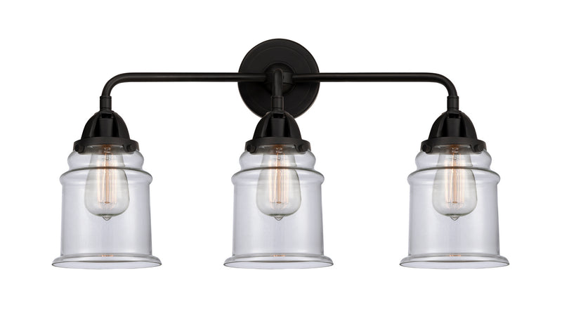 Innovations 288-3W-BK-G182 Three Light Bath Vanity, Matte Black