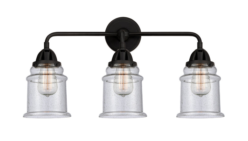 Innovations 288-3W-BK-G184 Three Light Bath Vanity, Matte Black