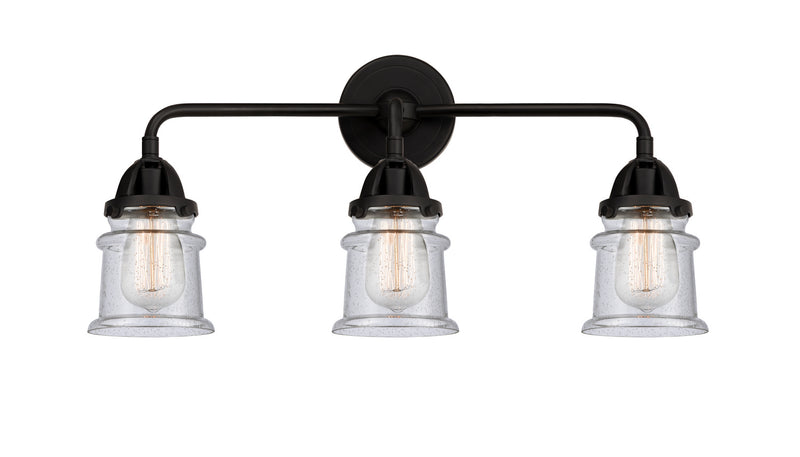 Innovations 288-3W-BK-G184S Three Light Bath Vanity, Matte Black