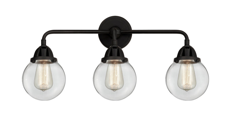 Innovations 288-3W-BK-G202-6 Three Light Bath Vanity, Matte Black