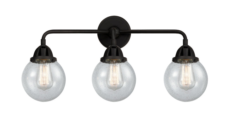 Innovations 288-3W-BK-G204-6 Three Light Bath Vanity, Matte Black
