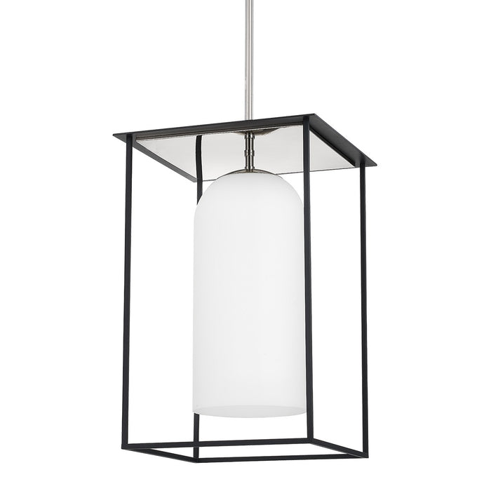 Mitzi H644701L-PN/TBK One Light Pendant, Polished Nickel/Textured Black