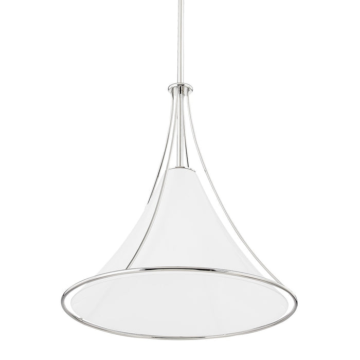 Mitzi H645701L-PN One Light Pendant, Polished Nickel