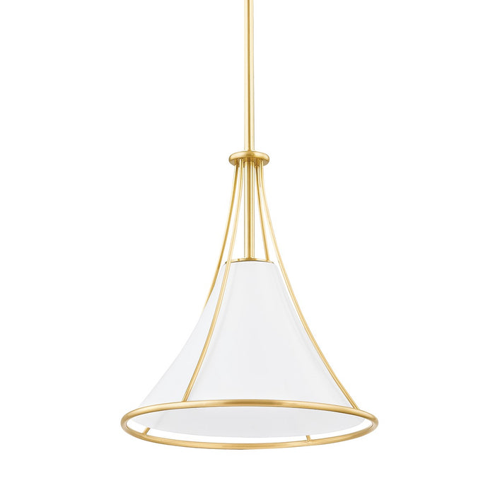 Mitzi H645701S-AGB One Light Pendant, Aged Brass