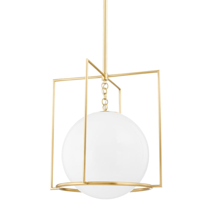 Mitzi H648701L-AGB One Light Pendant, Aged Brass