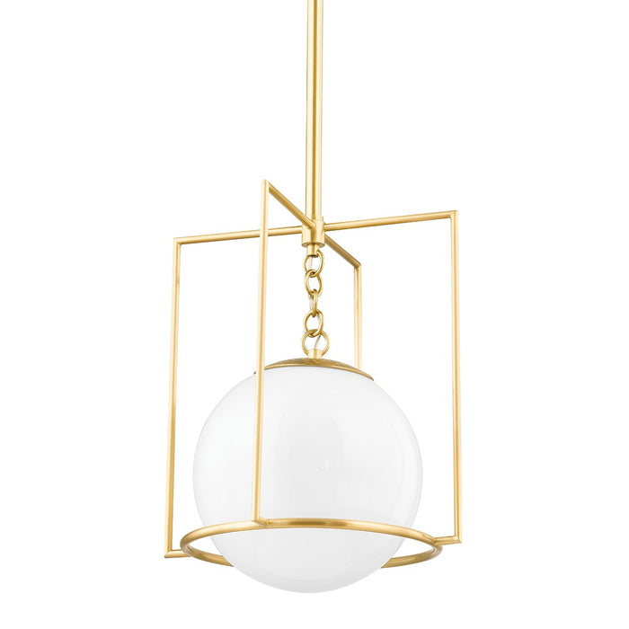 Mitzi H648701S-AGB One Light Pendant, Aged Brass