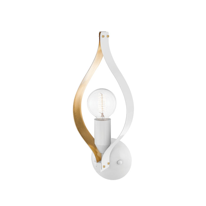 Mitzi H658101-SWH/GL One Light Wall Sconce, Soft White/Gold Leaf
