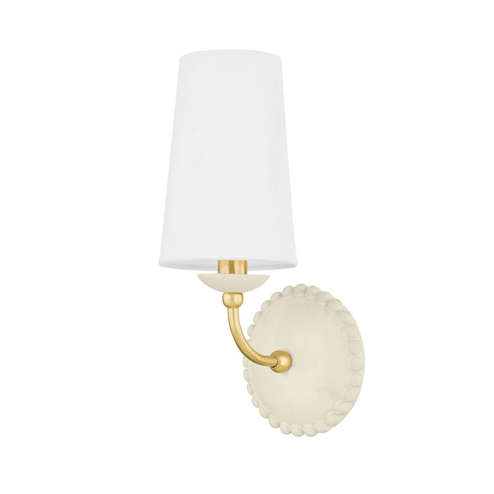 Mitzi H663101-AGB/CAI One Light Wall Sconce, Aged Brass/Ceramic Antique Ivory