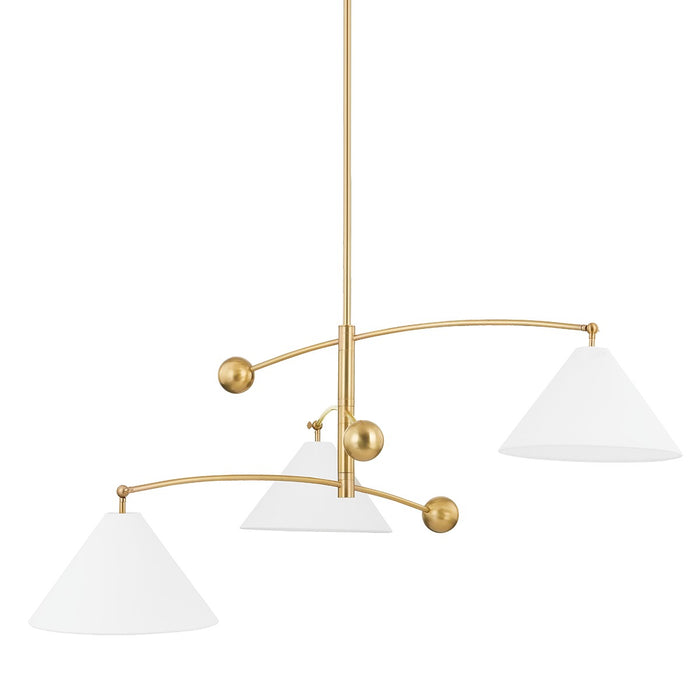 Mitzi H696803-AGB Three Light Chandelier, Aged Brass