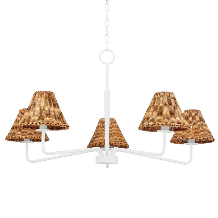 Mitzi H704805-TWH Five Light Chandelier, Textured White