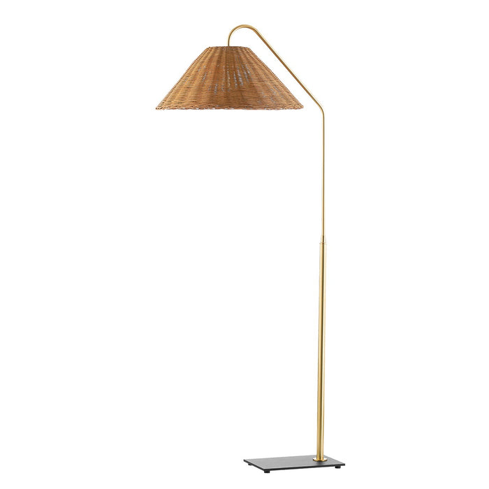Mitzi HL599401-AGB/TBK One Light Floor Lamp, Aged Brass/Textured Black Combo
