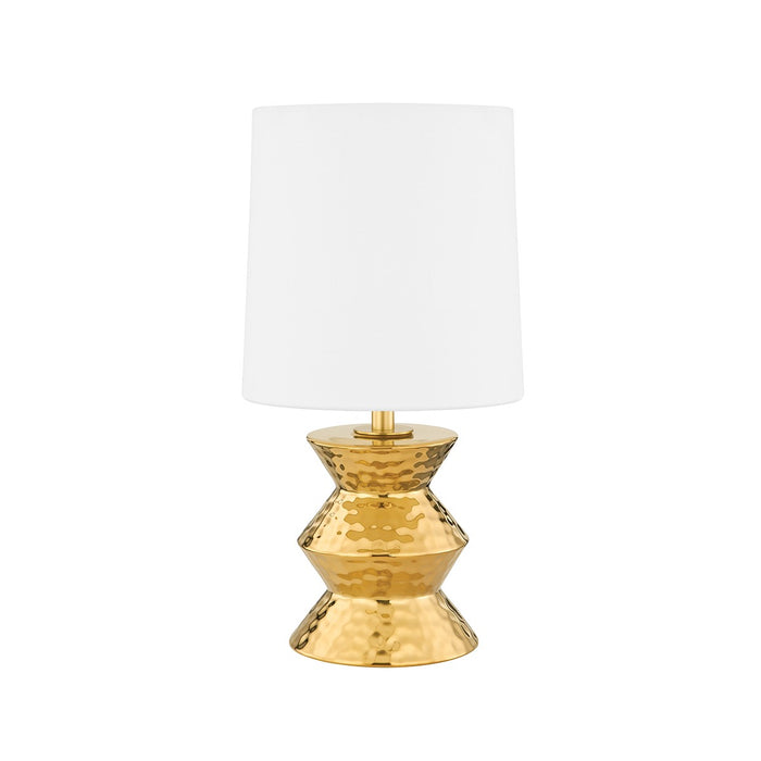 Mitzi HL617201A-AGB/CGD One Light Table Lamp, Aged Brass Ceramic Gold