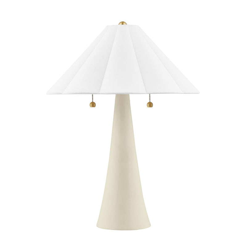 Mitzi HL676202-AGB/CAI Two Light Table Lamp, Aged Brass/Ceramic Antique Ivory