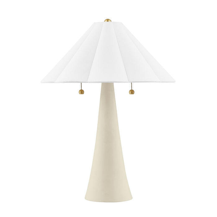 Mitzi HL676202-AGB/CAI Two Light Table Lamp, Aged Brass/Ceramic Antique Ivory