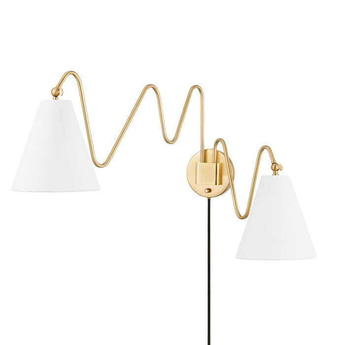 Mitzi HL699102-AGB Two Light Wall Sconce, Aged Brass