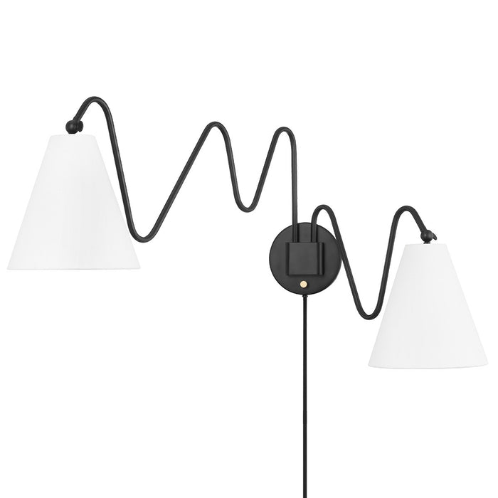 Mitzi HL699102-SBK Two Light Wall Sconce, Soft Black