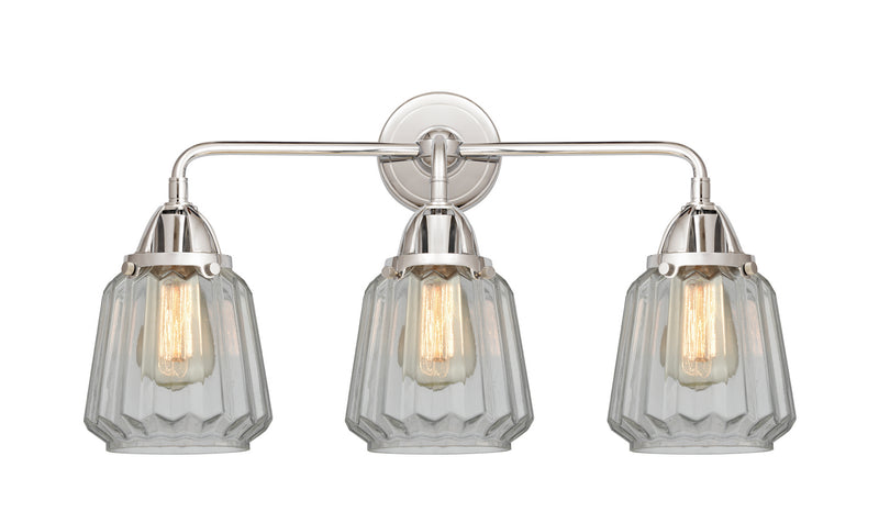 Innovations 288-3W-PC-G142 Three Light Bath Vanity, Polished Chrome