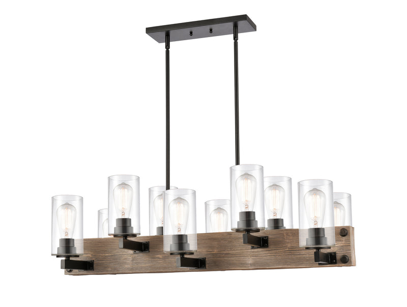 Innovations 424-10CH-BK-G4452 Ten Light Island Pendant, Matte Black