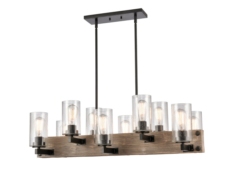 Innovations 424-10CH-BK-G4454 Ten Light Island Pendant, Matte Black