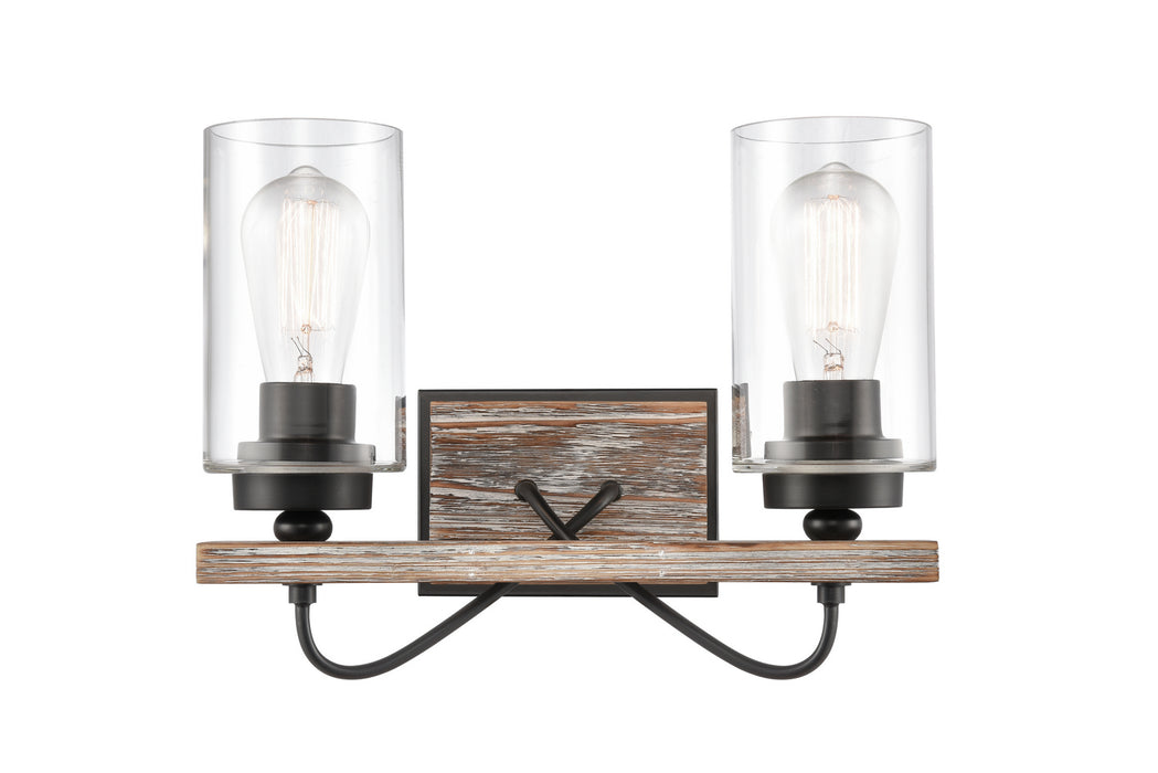Innovations 442-2W-BK-G4422 Two Light Bath Vanity, Matte Black
