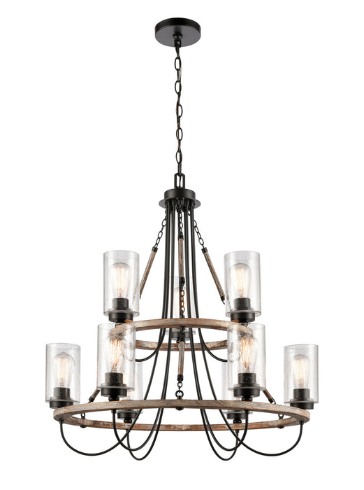 Innovations 442-9CR-BK-G4424-LED LED Chandelier, Matte Black