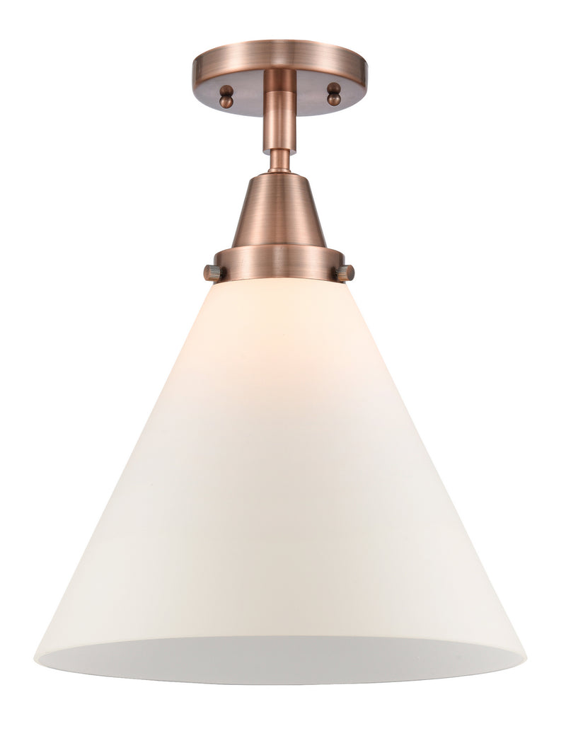 Innovations 447-1C-AC-G41-L One Light Flush Mount, Antique Copper
