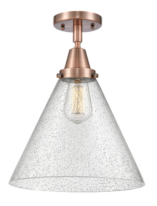 Innovations 447-1C-AC-G44-L-LED LED Flush Mount, Antique Copper