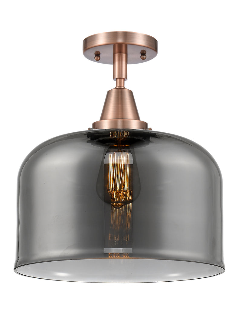 Innovations 447-1C-AC-G73-L One Light Flush Mount, Antique Copper