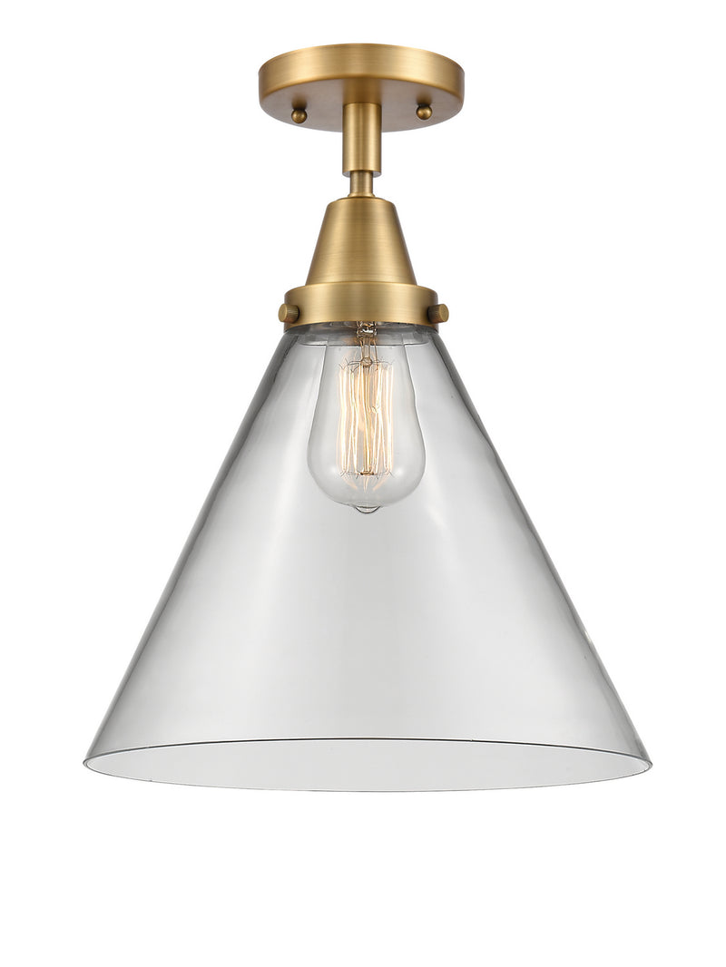 Innovations 447-1C-BB-G42-L One Light Flush Mount, Brushed Brass