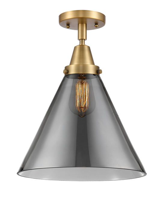 Innovations 447-1C-BB-G43-L One Light Flush Mount, Brushed Brass