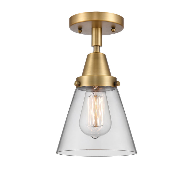 Innovations 447-1C-BB-G62 One Light Flush Mount, Brushed Brass