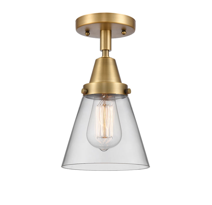 Innovations 447-1C-BB-G62 One Light Flush Mount, Brushed Brass
