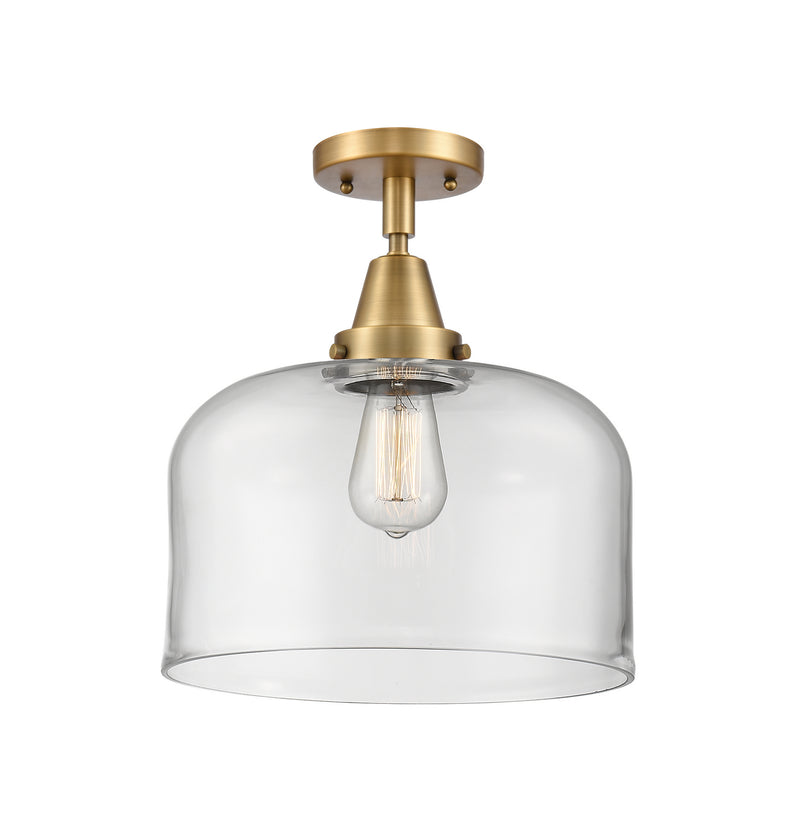 Innovations 447-1C-BB-G72-L One Light Flush Mount, Brushed Brass
