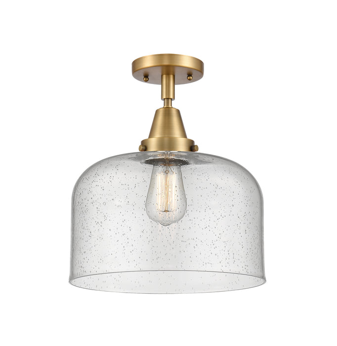Innovations 447-1C-BB-G74-L One Light Flush Mount, Brushed Brass