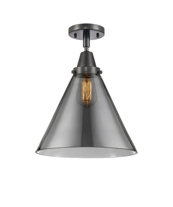 Innovations 447-1C-BK-G43-L One Light Flush Mount, Matte Black