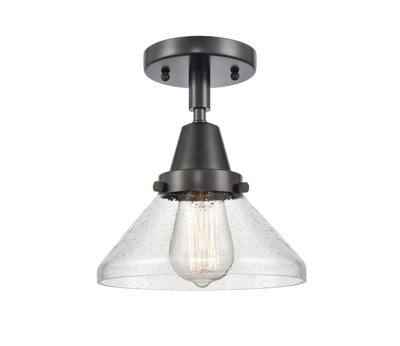 Innovations 447-1C-BK-G4474 One Light Flush Mount, Matte Black