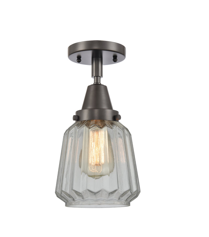 Innovations 447-1C-OB-G142 One Light Flush Mount, Oil Rubbed Bronze