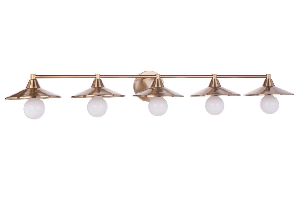 Craftmade 12546SB5 Five Light Vanity, Satin Brass