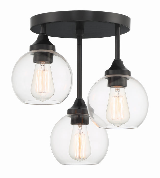 Craftmade 56253-FB Three Light Semi Flush Mount, Flat Black