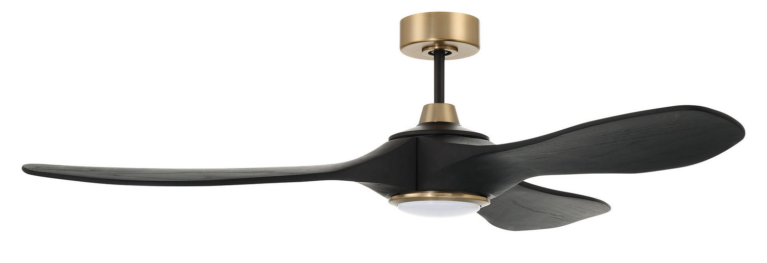 Craftmade EVY60FBSB3 60"Ceiling Fan, Flat Black/Satin Brass