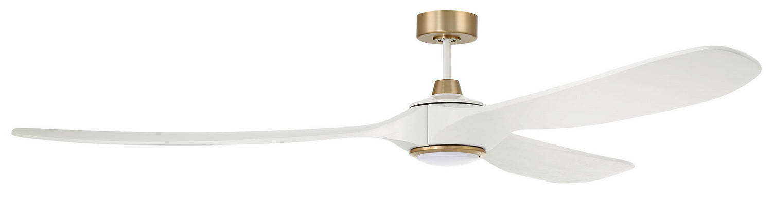 Craftmade EVY84WSB3 84"Ceiling Fan, White/Satin Brass