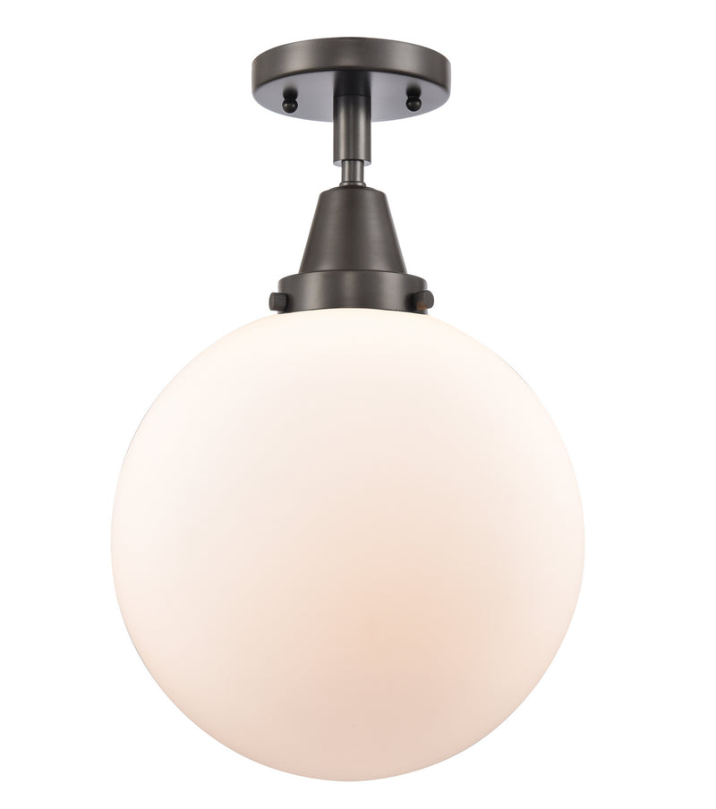 Innovations 447-1C-OB-G201-10 One Light Flush Mount, Oil Rubbed Bronze